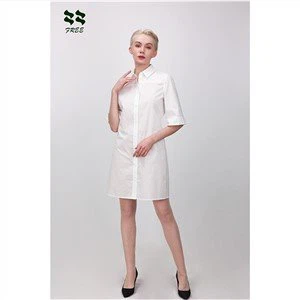 balta mini marškinine suknele