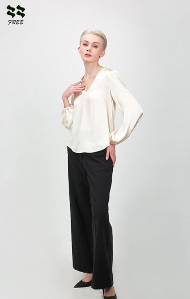 Moteriškų šilko lininių tiesių kelnių tiekėjas